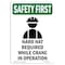 Signmission OSHA Sign, Hard Hat Required, 14in X 10in Aluminum, 10" W, 14" H, Portrait, OS-SF-A-1014-V-11138 OS-SF-A-1014-V-11138 - alternate 1